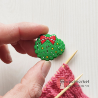Стопери для спиць "Різдвяний віночок", 2шт