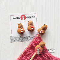 Стопери для спиць "Капібара", 2шт