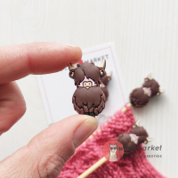 Стопери для спиць "Як!?", шоколад, 2шт