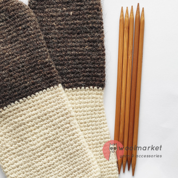 Шкарпеткові бамбукові спиці 20см, 5,5мм, набір 5шт