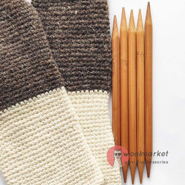 Шкарпеткові бамбукові спиці 20см, 9,0мм, набір 5шт