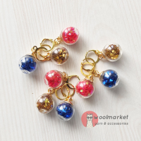 Маркери для в'язання "Кульки з зірочками", 3 шт (бордовий, золотий, електрик)