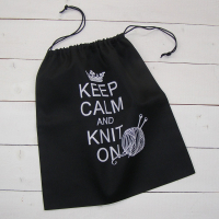 Проектный мешок "KEEP CALM & KNIT ON"