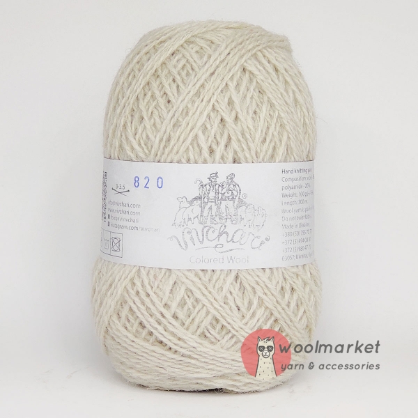 Vivchari Colored Wool білий мармур 820 (молочний)