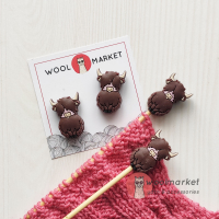 Стопери для спиць "Як!?", шоколад, 2шт