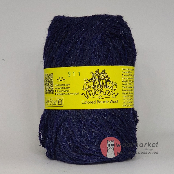 Vivchari Colored Boucle Wool синій букле, темно-синій 911