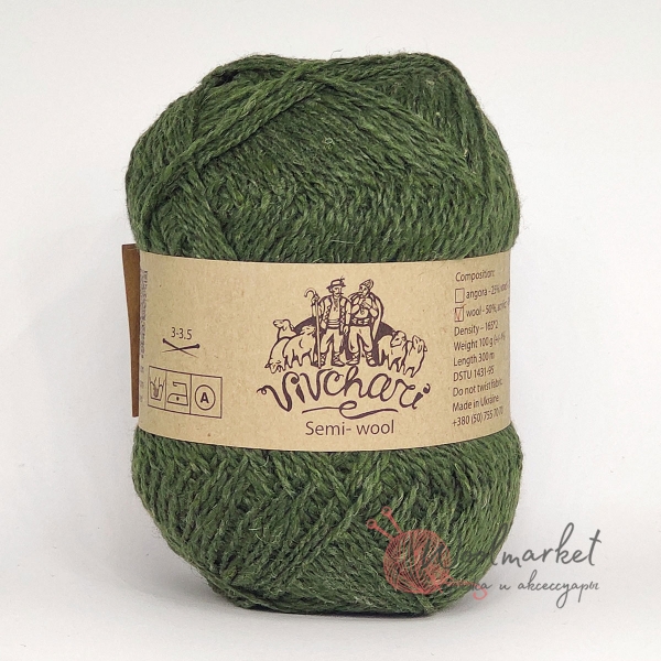 Vivchari Semi-wool оливковий 406