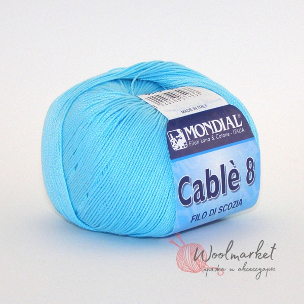 Mondial Cable 8 блідий блакитно-бірюзовий 0075