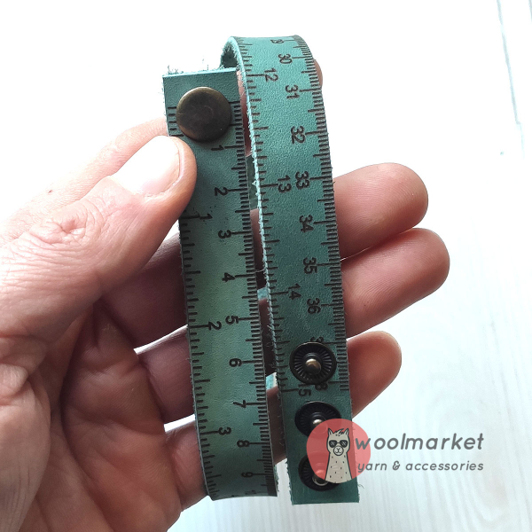 Шкіряний бреслет-лінійка "Сold Turquoise" (холодно-бірюзова шкіра)