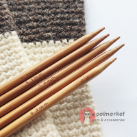 Шкарпеткові бамбукові спиці 20см, 5,5мм, набір 5шт