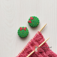 Стопери для спиць "Різдвяний віночок", 2шт
