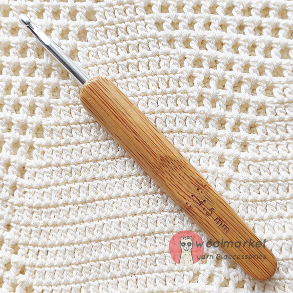 Гачок з бамбуковою ручкою, стальний, 4,5мм