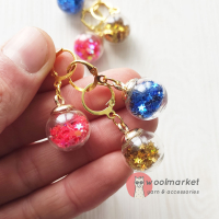 Маркери для в'язання "Кульки з зірочками", 3 шт (бордовий, золотий, електрик)