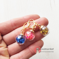 Маркери для в'язання "Кульки з зірочками", 3 шт (бордовий, золотий, електрик)