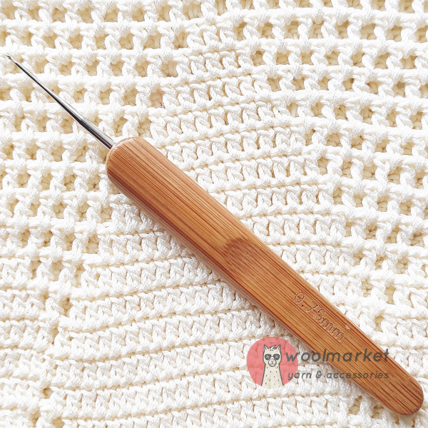 Гачок з бамбуковою ручкою, стальний, 0,75мм