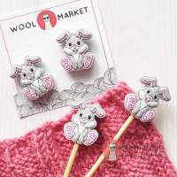 Стопери для спиць "Кролики", 2шт