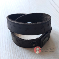 Шкіряний бреслет-лінійка "Brown" (коричнева шкіра)