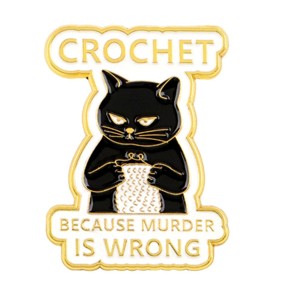 Брошка "Crochet Cat", (В’яжомур)