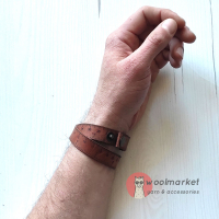 Шкіряний бреслет-лінійка "Beige" (бежева шкіра)