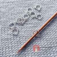 Кото-маркери для в'язання, 8мм (10 шт), срібло, нероз'ємні