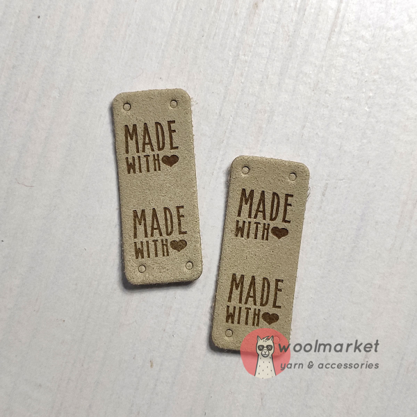 Бірка пришивна "Made with Love", лляний, 1шт