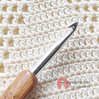 Гачок з бамбуковою ручкою, стальний, 5,5мм