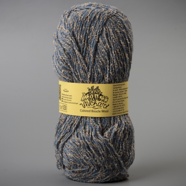 Vivchari Colored Boucle Wool беж букле, сіро-блакитний 905