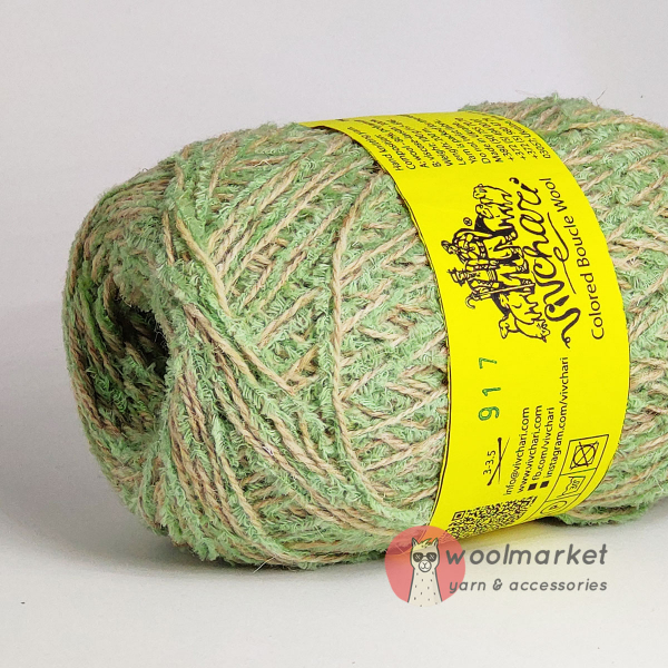 Vivchari Colored Boucle Wool салатовий букле, бежевий 917
