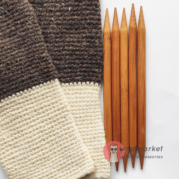 Шкарпеткові бамбукові спиці 20см, 10,0мм, набір 5шт