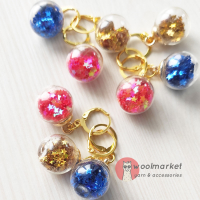 Маркери для в'язання "Кульки з зірочками", 3 шт (бордовий, золотий, електрик)