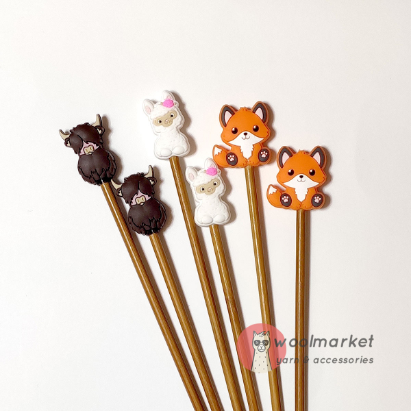 Подарунковий набір стоперів для спиць "Зоопарк"