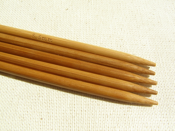 Чулочные бамбуковые спицы 20см, 5,5мм