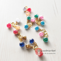 Маркери для в'язання "Кульки з зірочками", 3 шт (бірюза, зелена бірюза, рожевий)