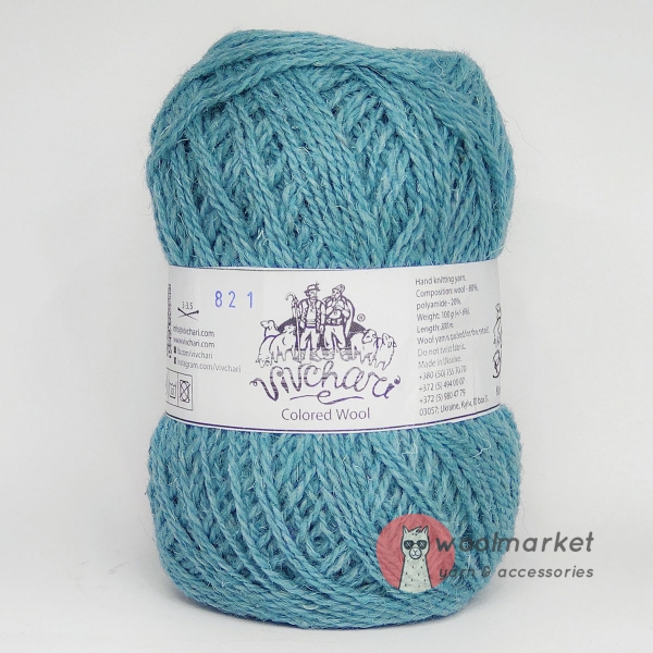 Vivchari Colored Wool холодна бірюза 821