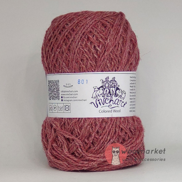 Vivchari Colored Wool рожево кораловий 801