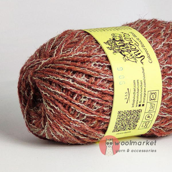 Vivchari Colored Boucle Wool беж букле, теракот 906 			