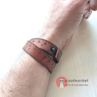 Шкіряний бреслет-лінійка "Beige" (бежева шкіра)