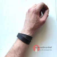 Шкіряний бреслет-лінійка "Brown" (коричнева шкіра)