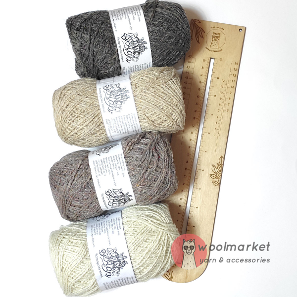 Подарунковий набір "Шкарпетковий лопапейс" пряжа+лінійка