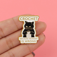 Брошка "Crochet Cat", (В’яжомур)