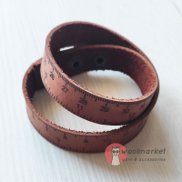 Шкіряний бреслет-лінійка "Beige" (бежева шкіра)