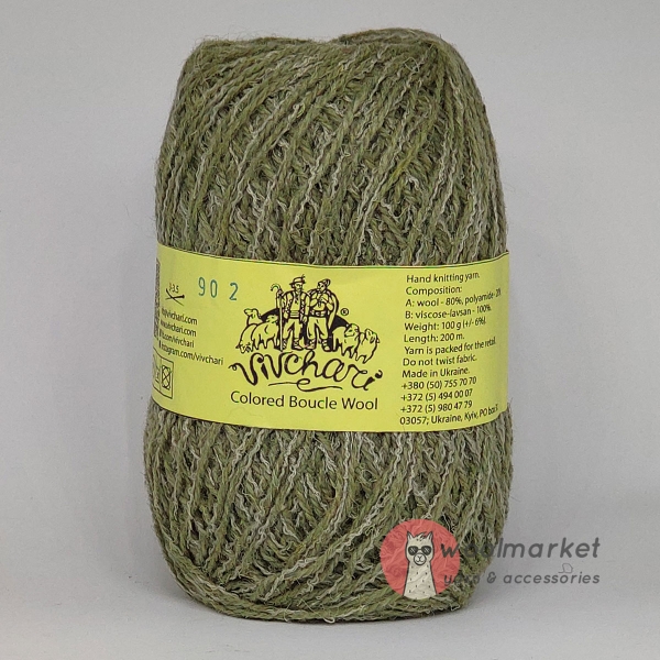 Vivchari Colored Boucle Wool беж букле, оливка 902 				
