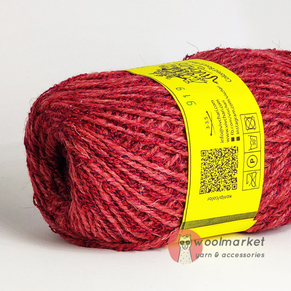 Vivchari Colored Boucle Wool яскраво червоний букле, червоний 919