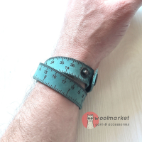 Шкіряний бреслет-лінійка "Сold Turquoise" (холодно-бірюзова шкіра)